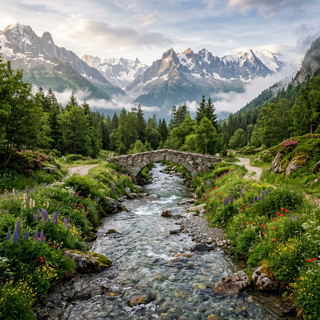 Torrent de montagne cristallin dans le Savoie — paysage de pêche à la truite en altitude